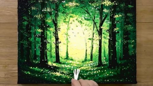 趣味藝術畫 綠意盎然的健身森林